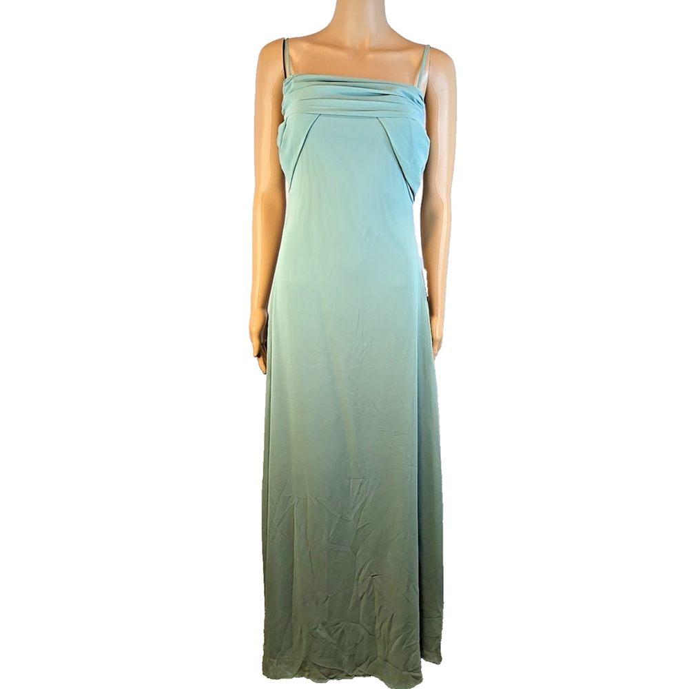 Lulus Jelena XS Pleated Bodice Maxi Dress Sage A Line Wedding Guest Formal - Picture 3 of 10